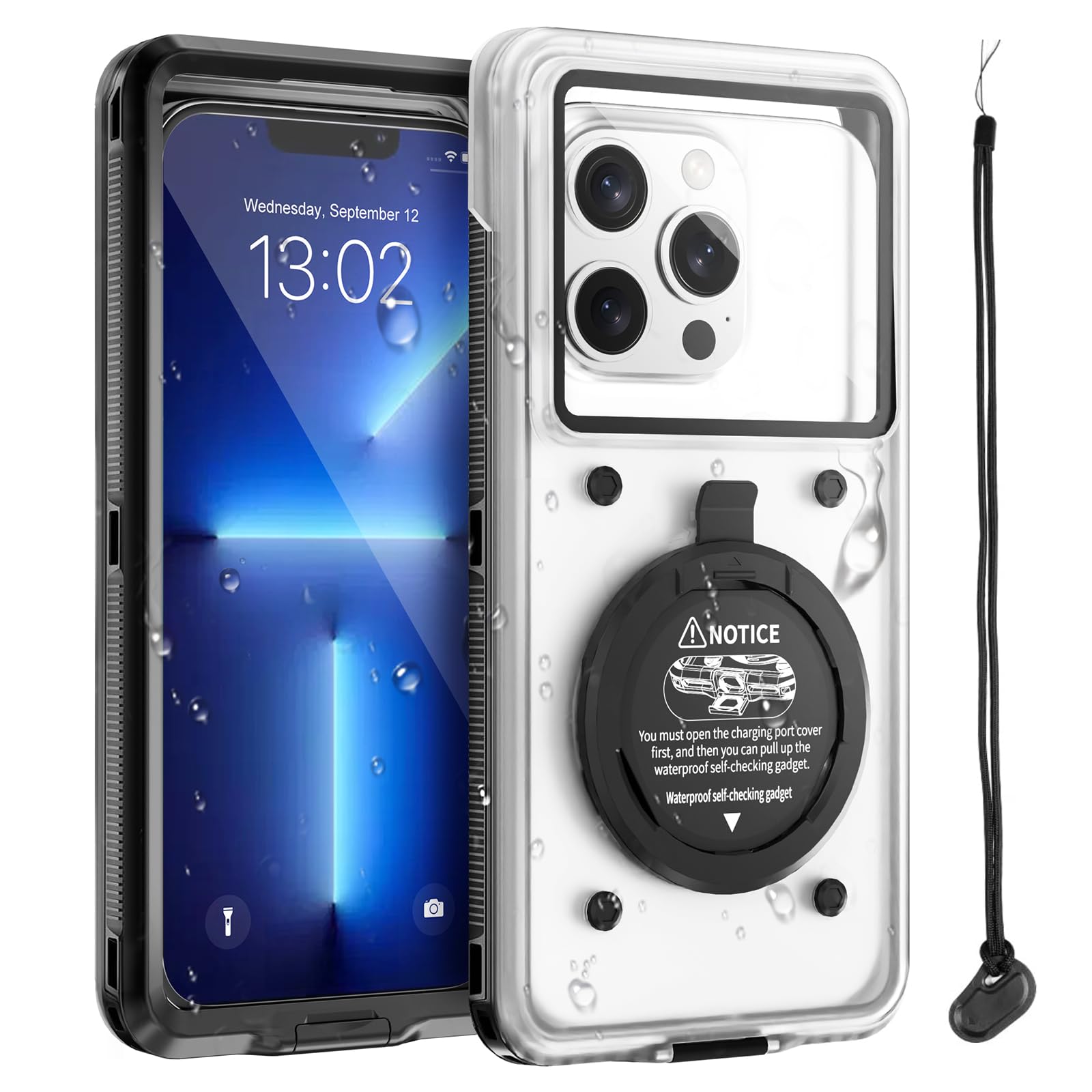 Beeasy Funda Impermeable Móvil Universal, Buceo Profesional IPX8 30M Subacuático Carcasa de Fotografía, Bolsa Acuatica Sumergible para iPhone Samsung Xiaomi Huawei, para Playa Submarinismo Surf