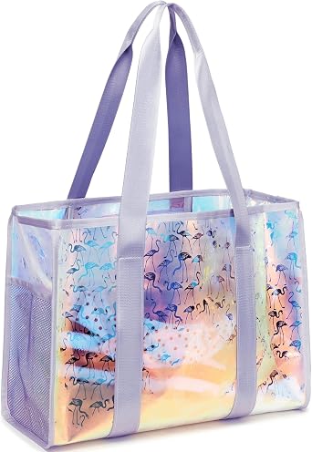 JIANYA Beach Bag, Tip-Proof Waterproof Pool Bag Shoulder Bag with Pockets for Work, Travel, Gym, Beach & Pool