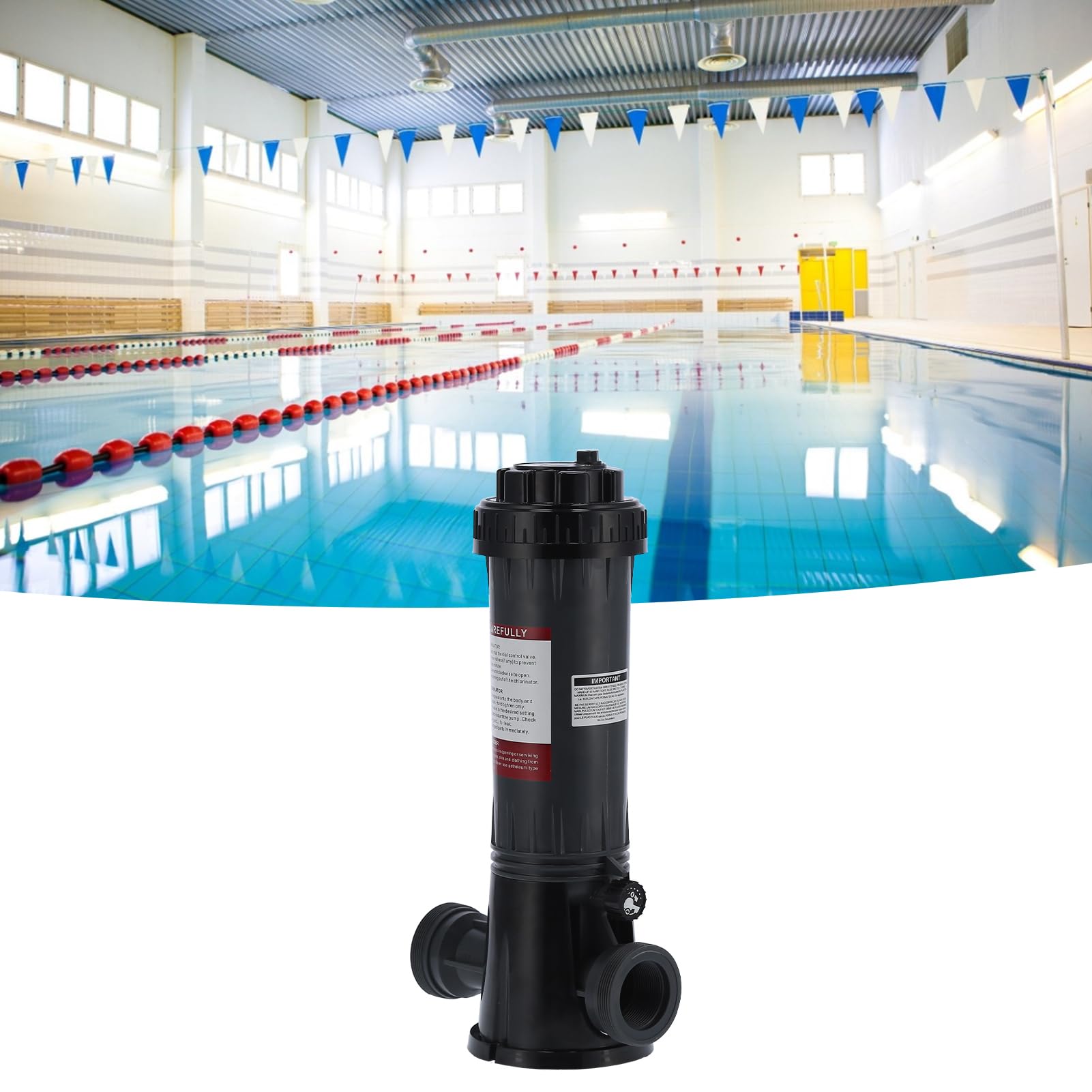Cryfokt Dosatore Automatico in Linea per Piscina, Erogatore Regolabile con Manopola, for Sanificazione e Manutenzione Dell'acqua della Piscina