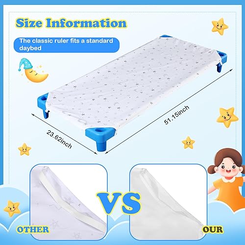 Miniatura 2 de 20 sábanas para cunas para guardería a granel para niños pequeños preescolares, algodón puro, transpirable, tamaño estándar, color blanco, sábana