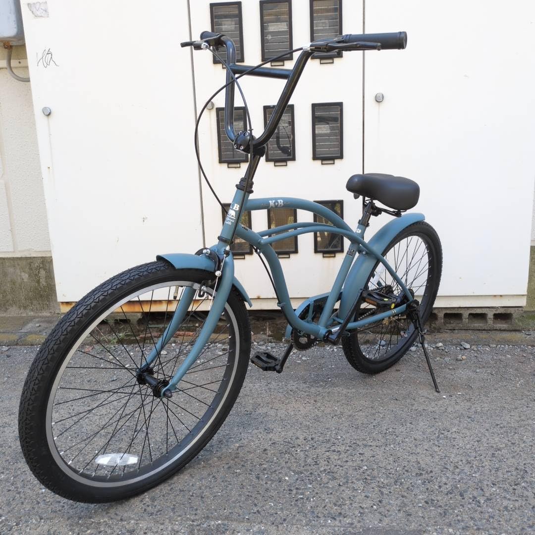 レインボー　マットグレー ビーチクルーザー 自転車　24インチ　Rainbow Amazon | 自転車 通販 KB 24KB-1SP バトルシップグレー 24インチ
