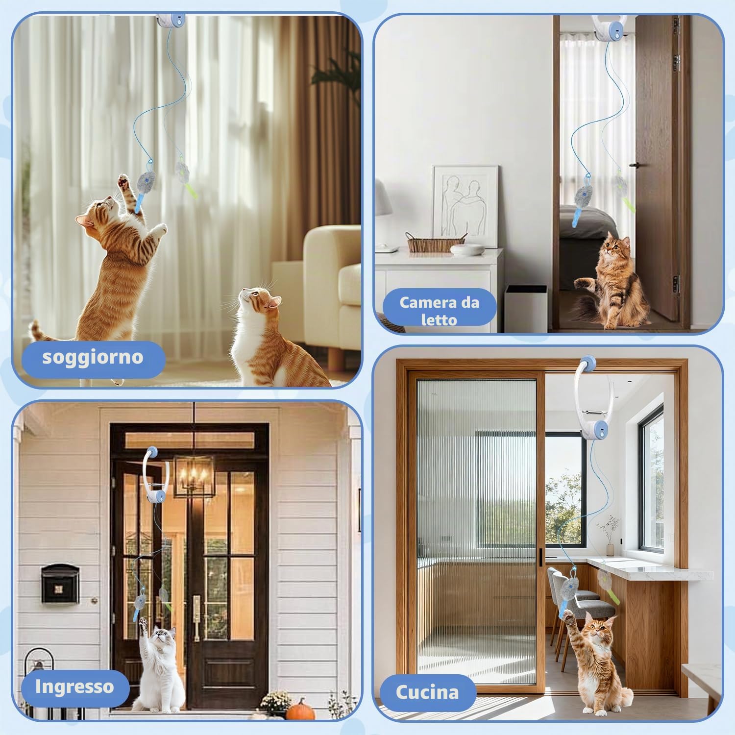 Giocattolo Per Porta Per Gatti, Giocattolo interattivo per gatti da Appendere alla porta, Giocattoli per Gatti da Appendere Alla Porta, Gioco Appeso Automatica per Gatto, per Gatto e Gattini