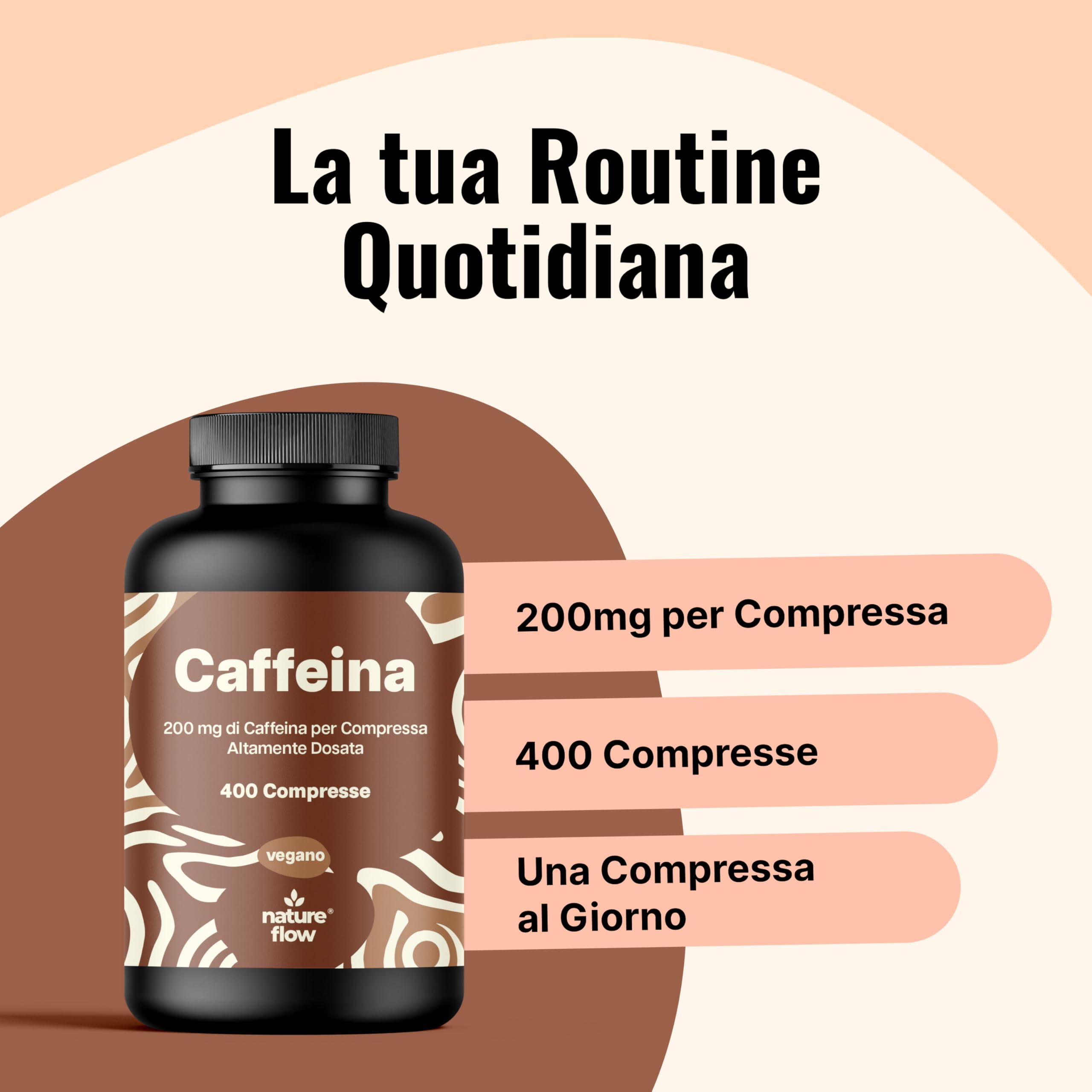 Caffeina Pura – 400 Compresse – 200 mg per Compressa – Alto Dosaggio – Vegano – Prodotto in Germania - Caffeina Integratore - Testato in Laboratorio