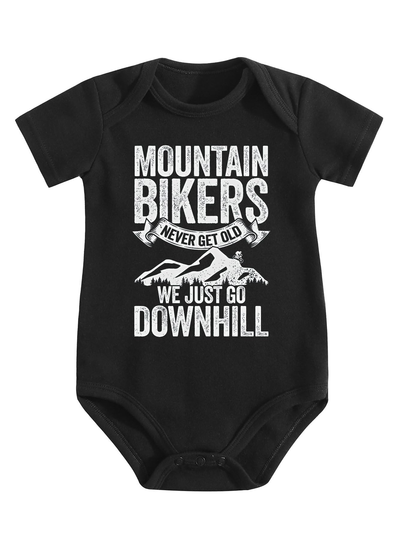 Baby Romper,Mountain Bikers Never Get Old We Just Go Downhill,Cute Abstract Pattern Soft Casual Wear