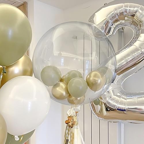 Miniatura 5 de LovesTown Globos transparentes Bobo de 36 pulgadas, 10 globos grandes de burbujas transparentes para decoración de bodas, fiestas de cumpleaños