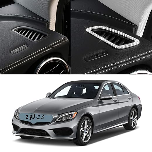 Oritech for Mercedes Benz Dashboard Air Conditioning Vent Outlet Trim Stickers Crystal Bling Decoration Cover for C Class GLC Class 2015 2016 2017 2018 2019
