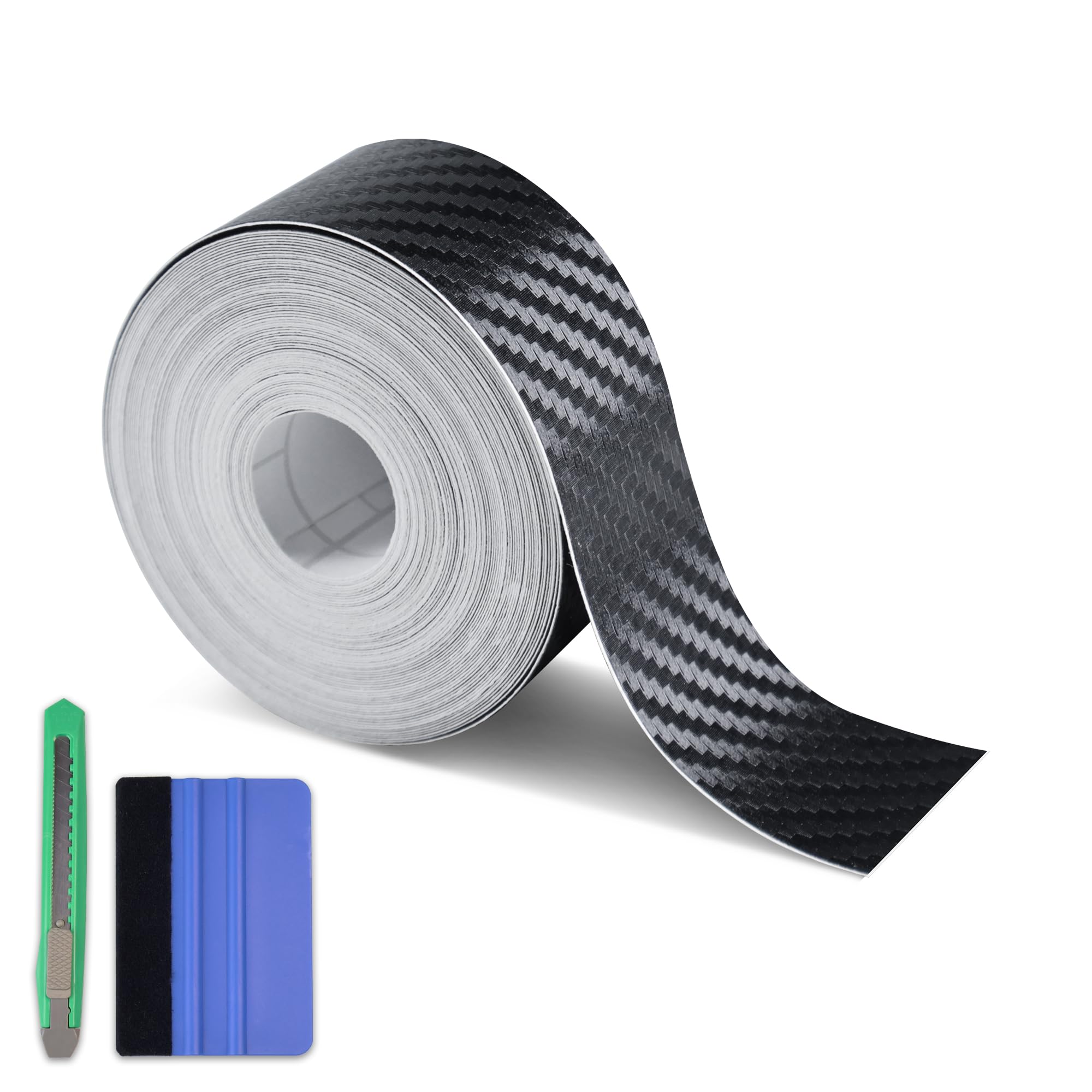Arespark Bike Frame Protection Tape, Bicycle Frame Protector Paint Film Bike Decals Stickers, 3D Black Carbon Fiber Vinyl Wrap Pattern Frame Guard Wrap for Mountain/Road/Ebike(1in x 30ft)