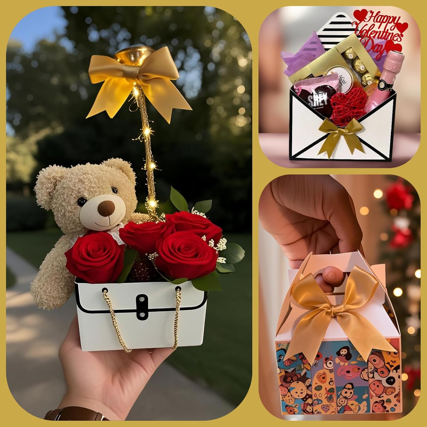 60Pcs Gift Wrap Bows, 3.3" Dark Gold Satin Twist Tie Bows for Gift Wrapping, Versatile DIY Decor for Treat Bags, Holiday Gifts, Wedding Xmas Party Decorations, Bakery Candy Bags, Gift Bags - Image 5