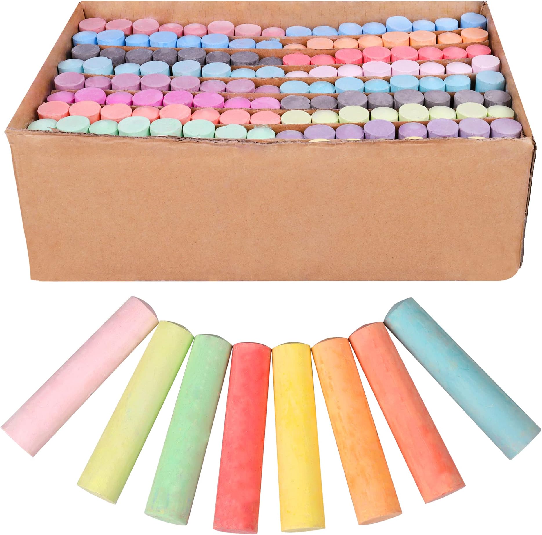 Sidewalk Chalk, LYGZTing Jumbo Chalk Set 144 Count 18 Colors NonToxic
