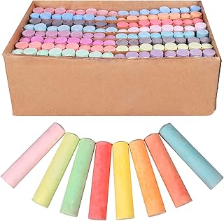 Sidewalk Chalk, LYGZTing Jumbo Chalk Set 144 Count 18 Colors Non-Toxic Washable Dustless Chalk Bulk for Kid and Adult Sidewalk Chalk Jumbo for Street Yard Drawing, Blackboard, Easter Gift
