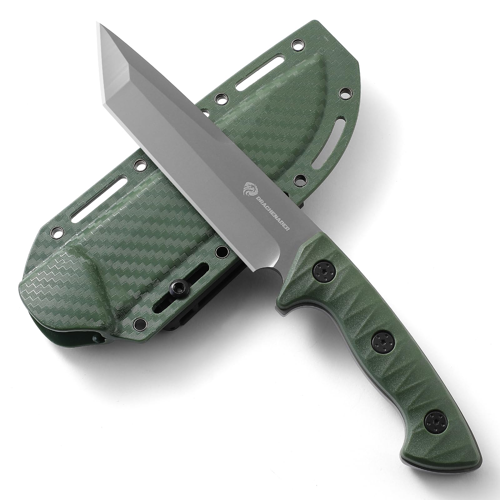 Tanto Knife Fixed Blade with Sheath Tactical Fixed Blade Knife, Sharp Fulltang Outdoor Survival, Versatile for Horizontal, Scout Carry and Vertical Carry