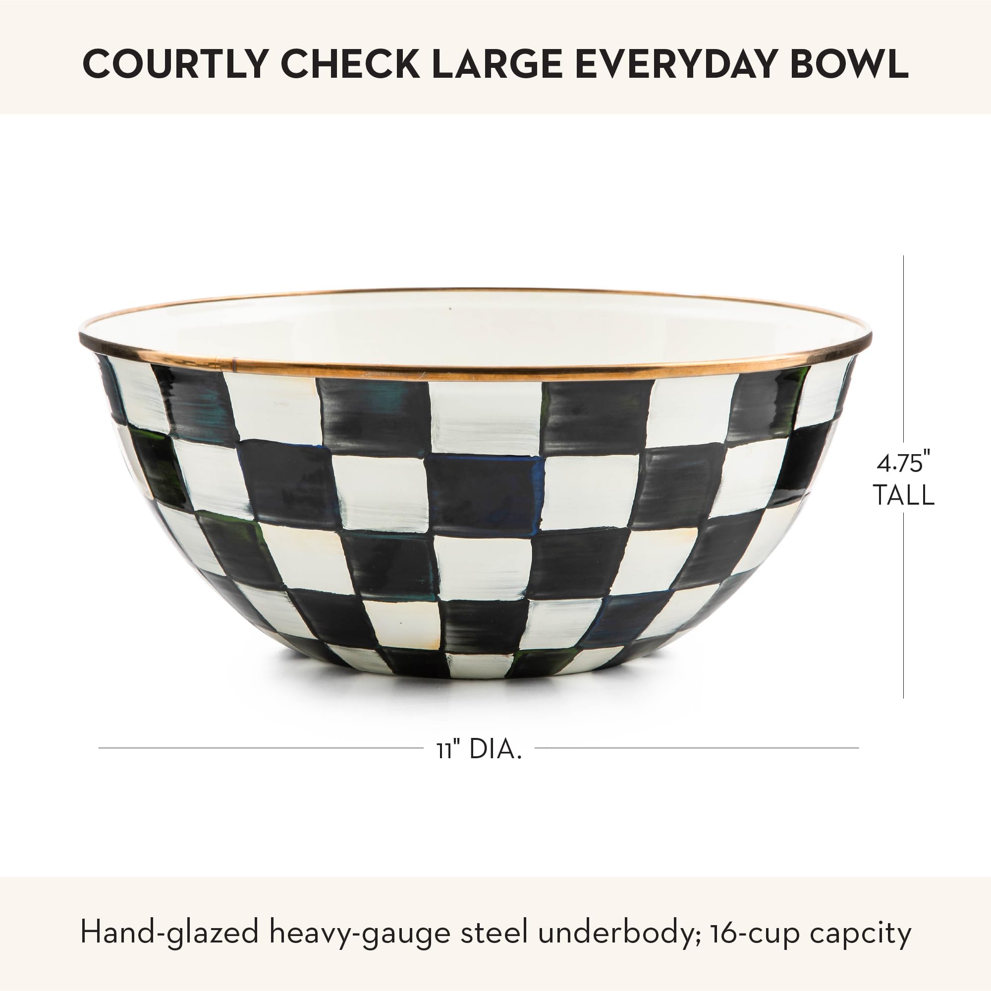 Amazon.com: MACKENZIE-CHILDS Enamel Everyday Bowl, Serving Bowl