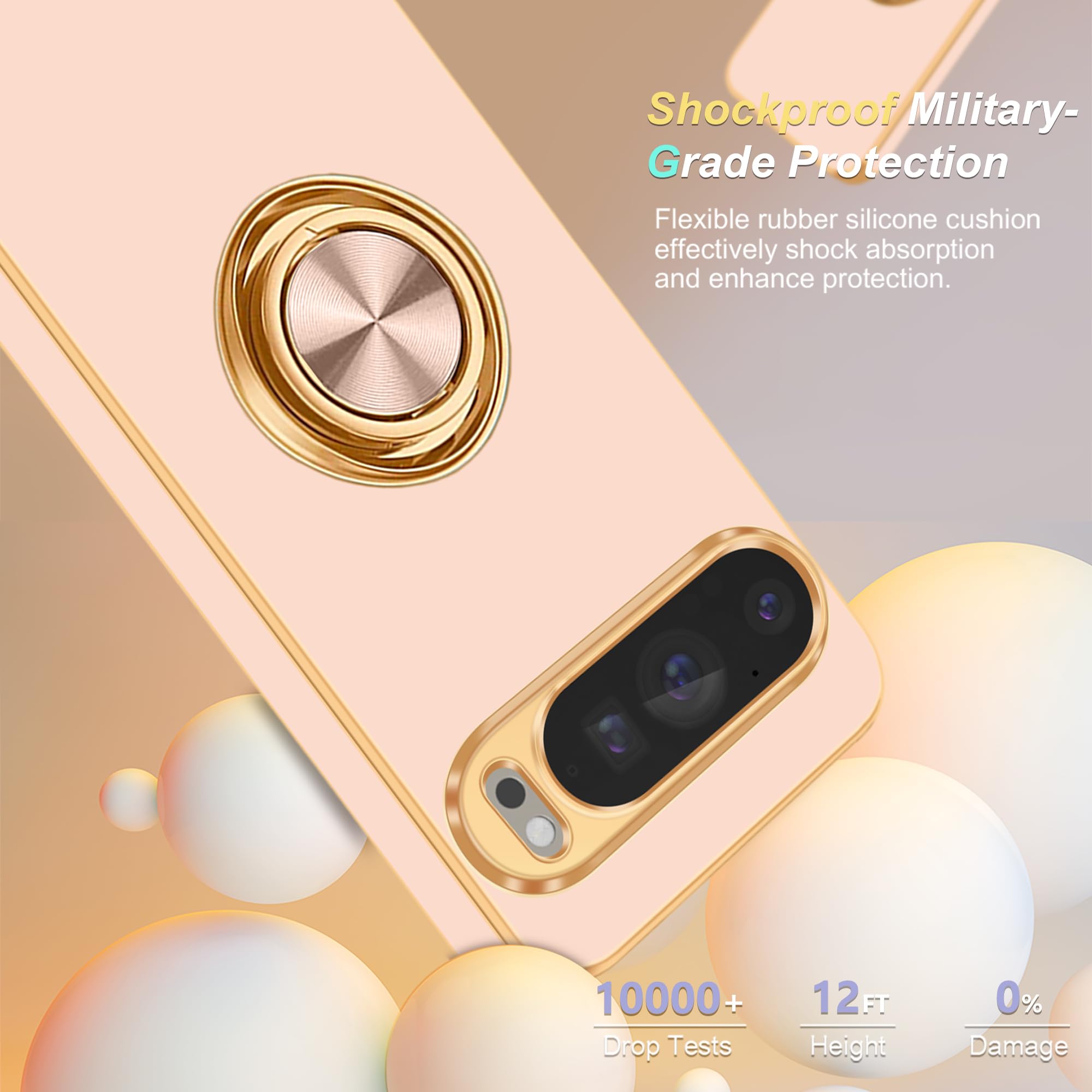Fingic For Google Pixel 9 Pro Case[with 360°Rotatable Ring - View #14