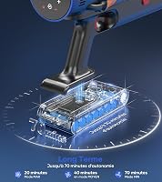 MIBODE Akkumulátoros Porszívó 550W 70 Perc Üzemidő Intelligens Kijelző Automatikus Mód Szőnyeg Kemény Padló Kék 4