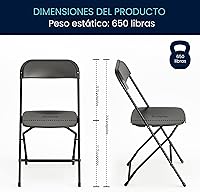 Vista 2 de Flash Furniture Hercules - Juego de 10 sillas plegables de plástico resistentes para interiores y exteriores, sillas apilables comerciales plegables