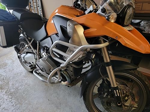 Miniatura 3 de Worldmotop - Barras de choque para motor de carretera compatibles con BMW R1200GS R1200 GS 2008-2012 (plateado, superior e inferior)