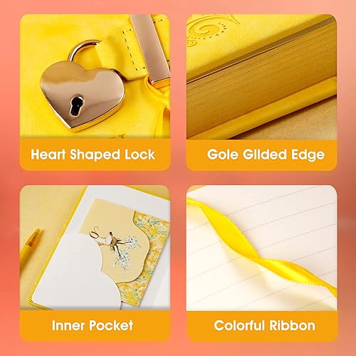 Miniatura 3 de Diario con cerradura y llave, diario de piel sintética para niños con cerradura, organizador personal, combinación de cuaderno secreto de viaje para