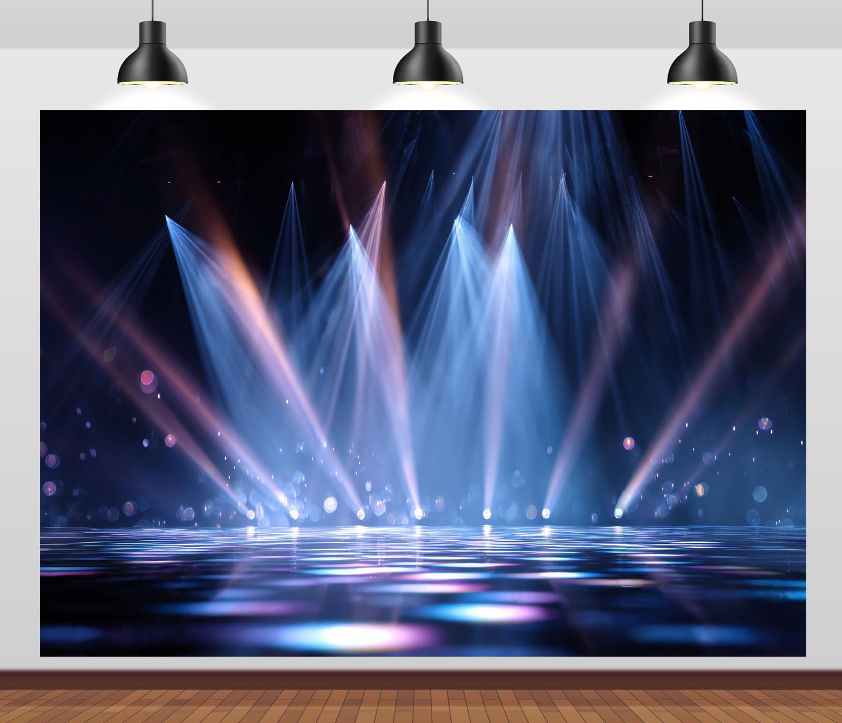 10x8FT (3x2.5m) Palco Riflettente Luci Blu Sfondo Fotografico