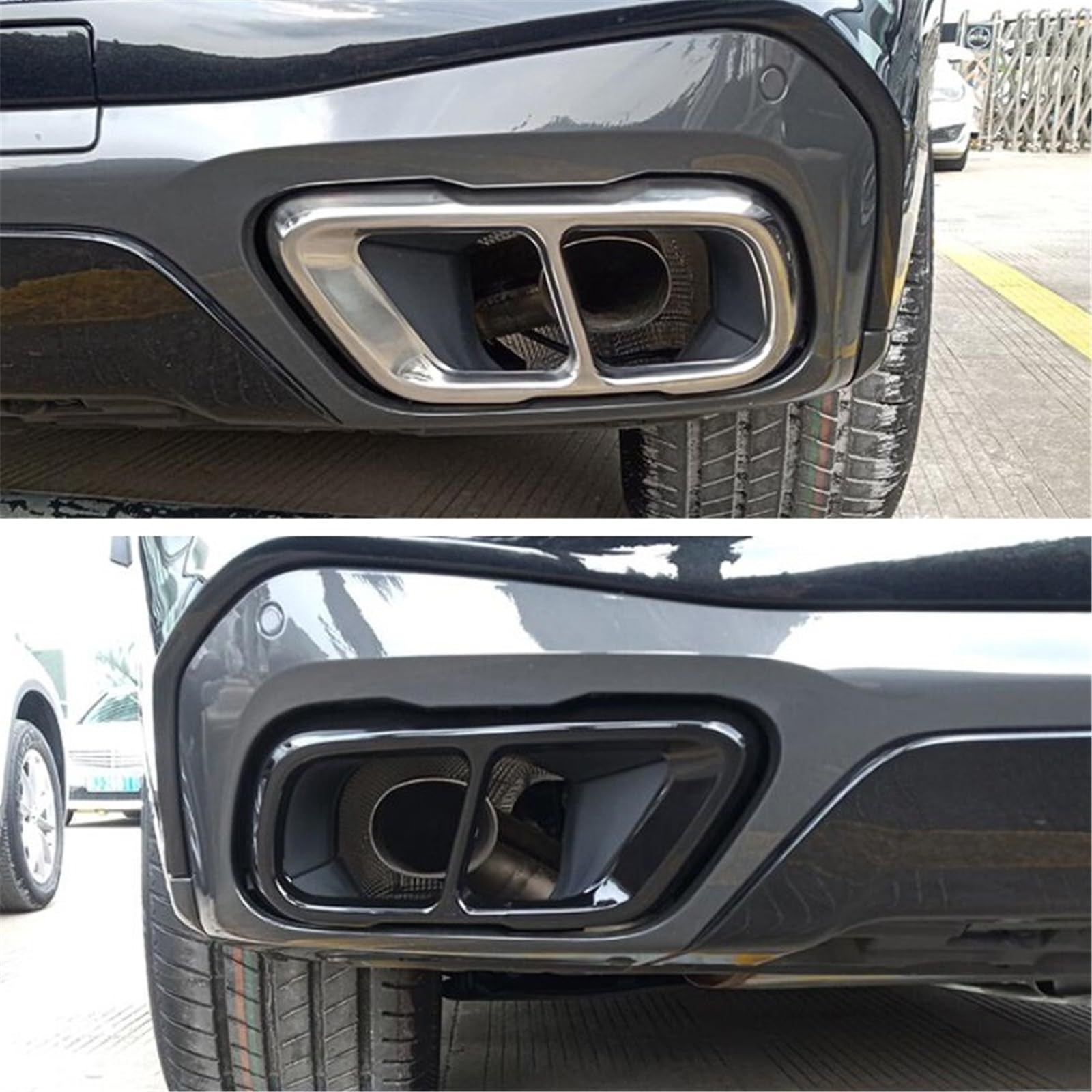 Silenciador de escape for coche, cubierta de tubo de escape, puntas de garganta, compatible con BMW X5, G05, X6, G06, X7, G07 (2019-2025), accesorios de decoración for automóviles.(Silver)