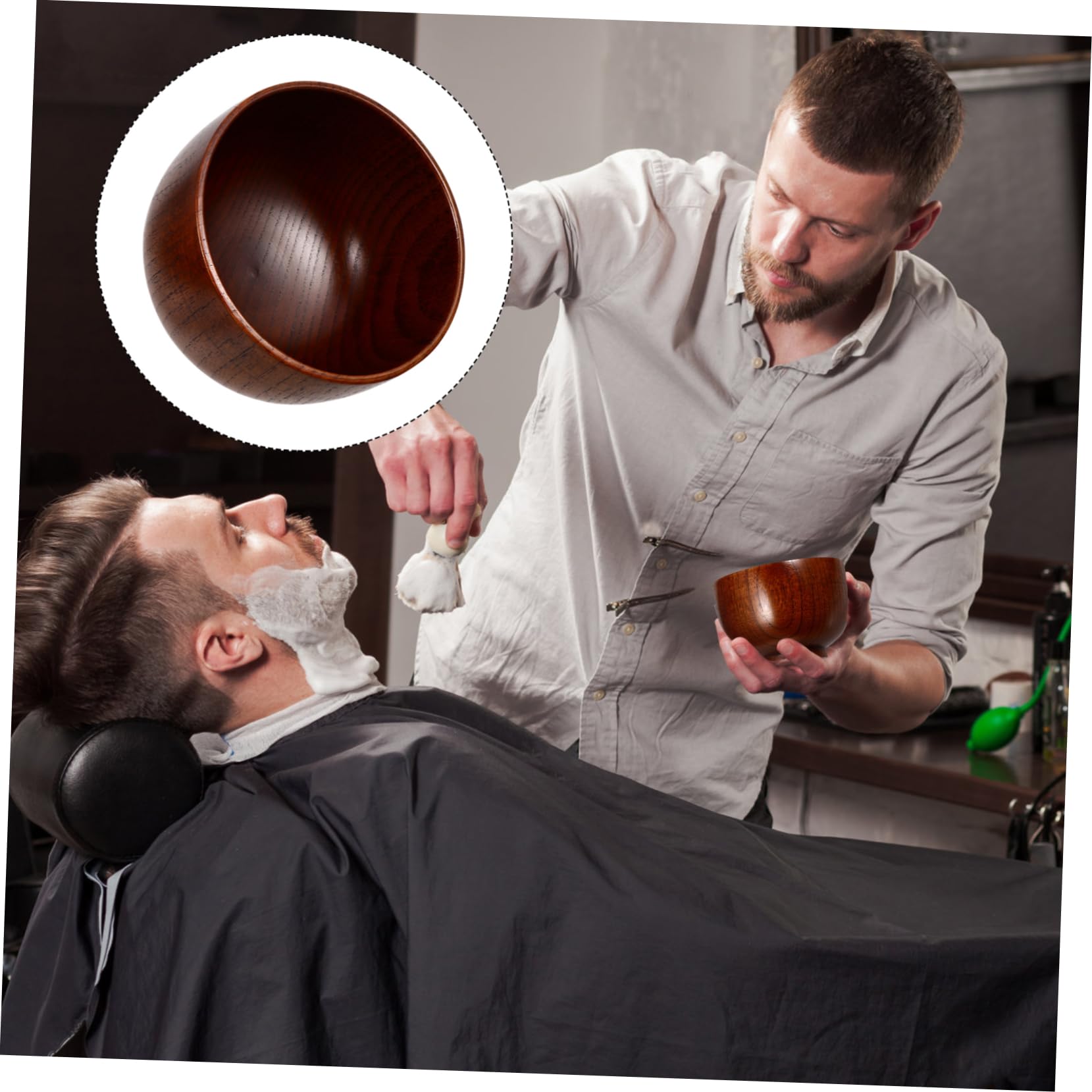 Didiseaon Men's Shaving Bowl Wooden Shaving Soap Cup Premium Quality Easy to Use