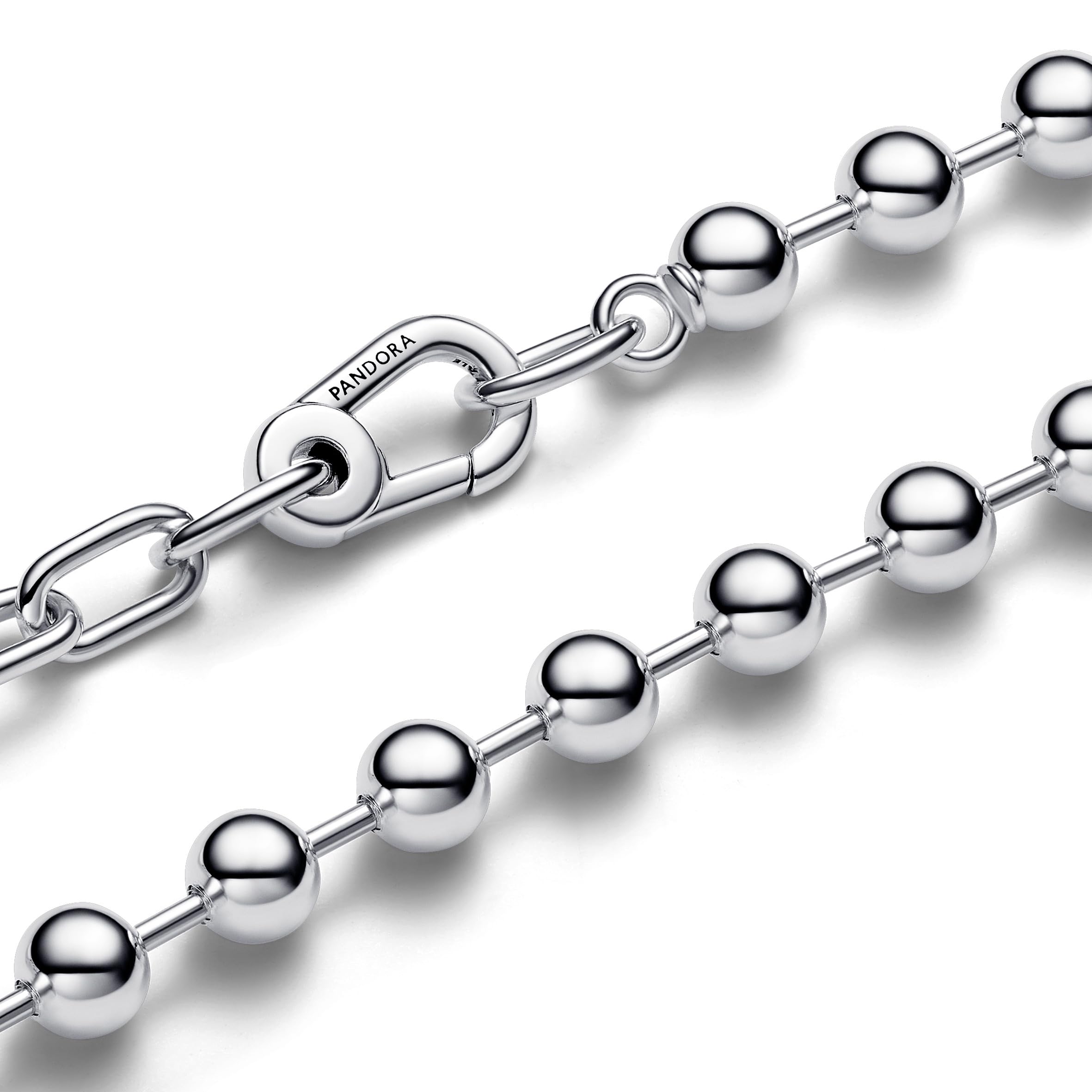 PANDORA ME Metallperle & Gliederhalskette aus Sterling Silber, Kompatibel ME Collection, 45cm, 392799C00-45