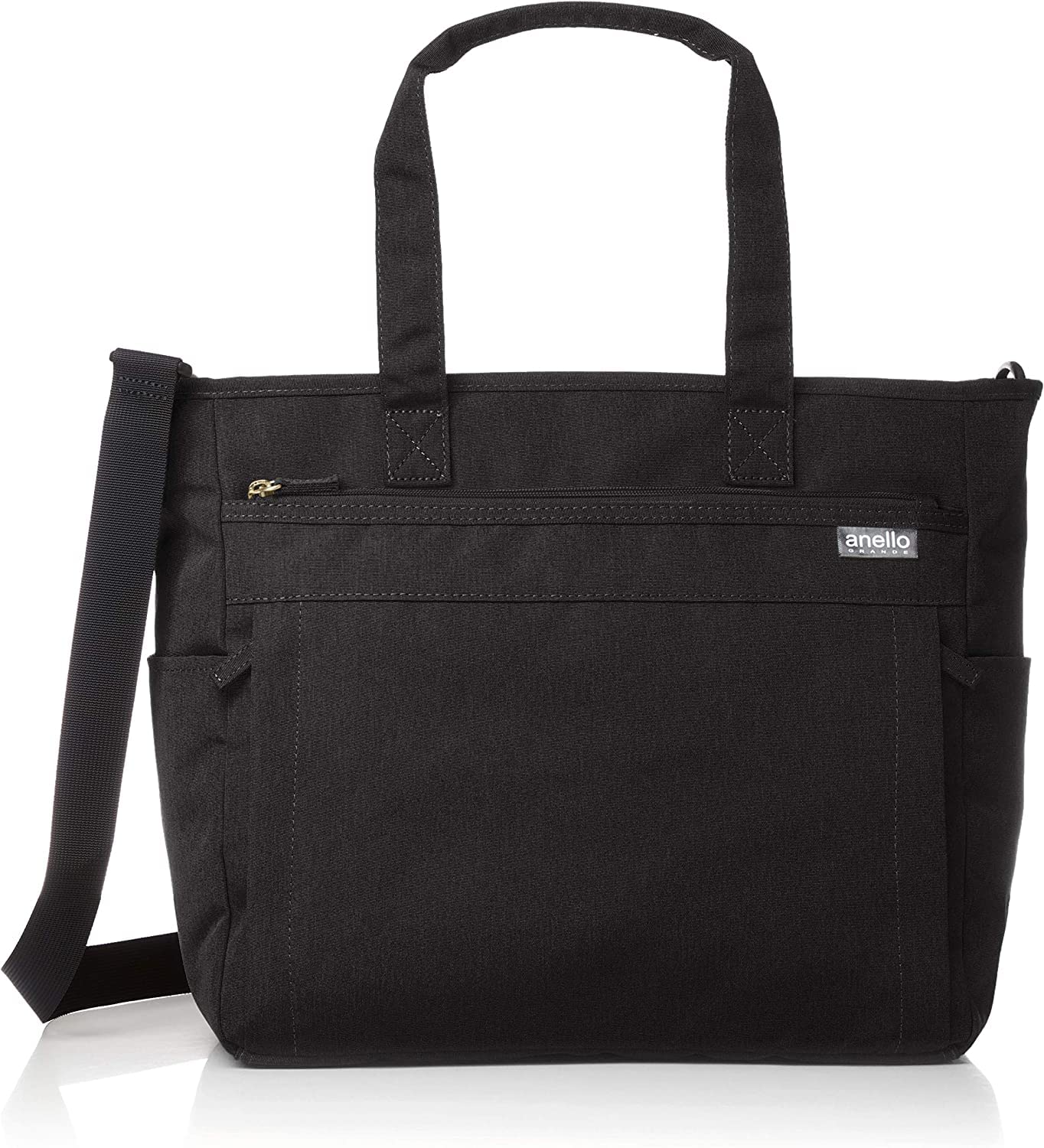Anello Grande GUH2316Z 2-Way Tote Bag, A4, Water Repellent, Lightweight, 10 Pockets, 2-Way SPS, Black