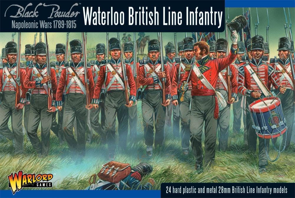 Warlord Games Waterloo British Line Infantry - 28mm Scale Plastic Miniatures for Black Powder Highly Detailed Napoleonic Era for Table-top Wargaming