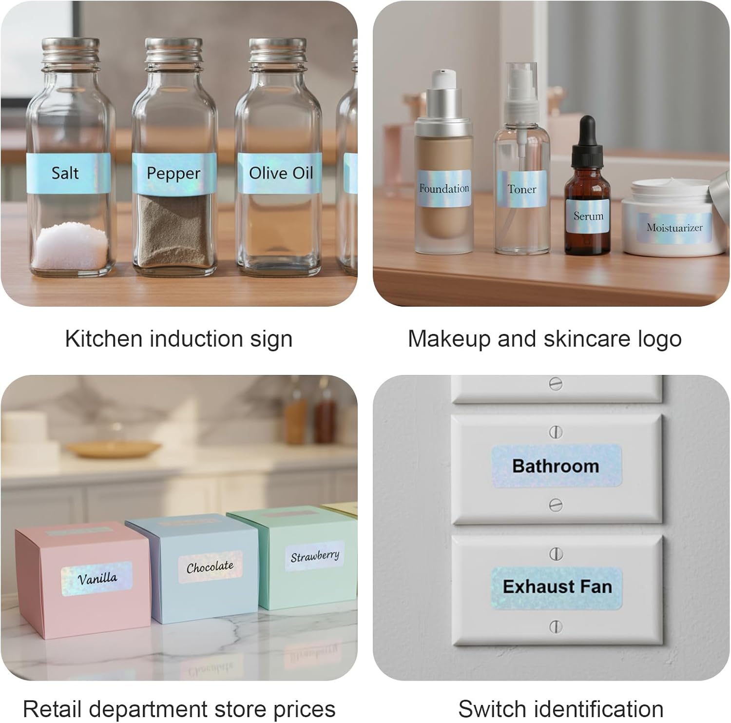 320 Pcs D30 Label Tape, Thermal Printer Labels Paper for Phomemo D30 D32 D35 Q30 Q30s Q31, 12 x 40 mm (0.47"x 1.57"), Waterproof Adhesive Print Master Labels Refill, 2 Rolls, Holographic Silver - Image 7