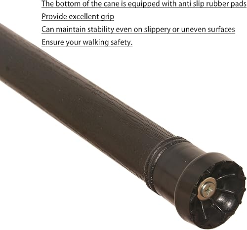 Miniatura 6 de Bastón de senderismo bastón de alpinismo negro senderismo senderismo hombres y mujeres 35 pulgadas