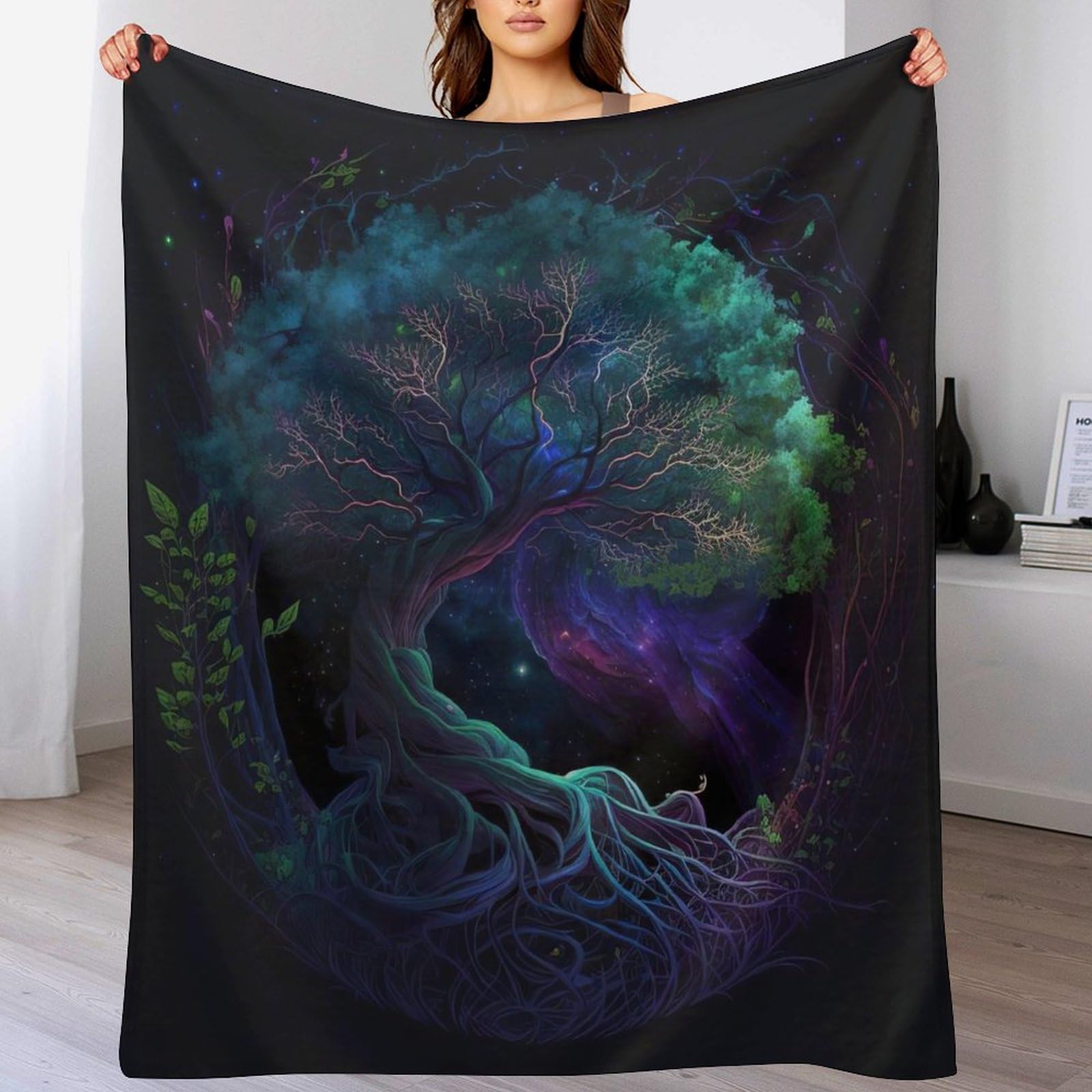 Couverture Flannel Arbre de la Vie pour des Moments Doux et Cocooning