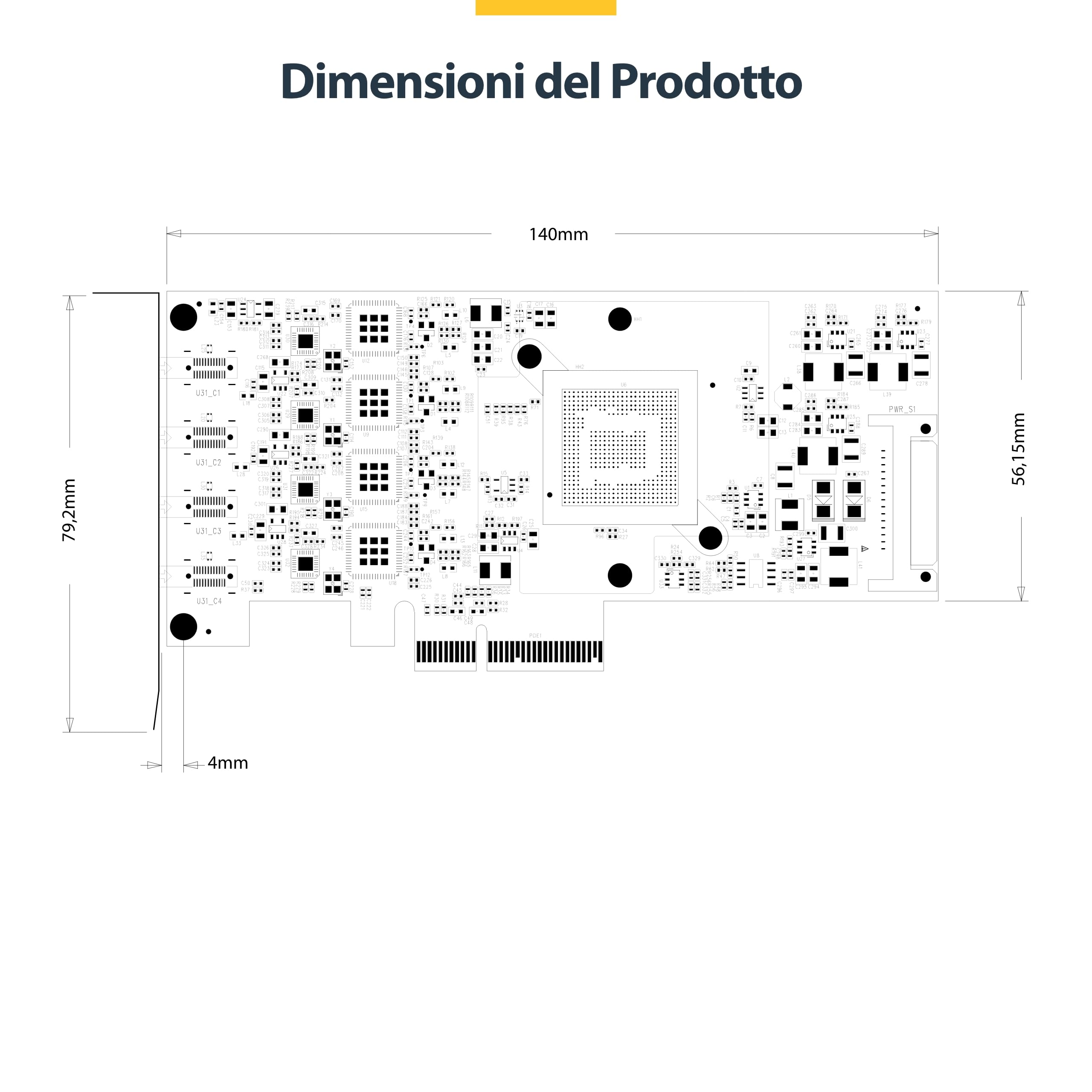 StarTech Scheda PCIe USB-C a 4 Porte, Basso Profilo (P10Q4C-USB-CARD-LP) | Scheda Espansione PCI Express 10Gbps, 4 Controller Indipendenti