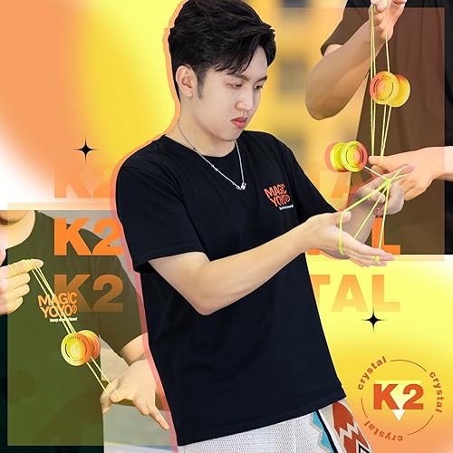 Miniatura 6 de MAGICYOYO Yoyo K2 Responsive para niños principiantes, Yoyo profesional con rodamiento YoYo que no responde para reemplazo, Yoyo de plástico con 12