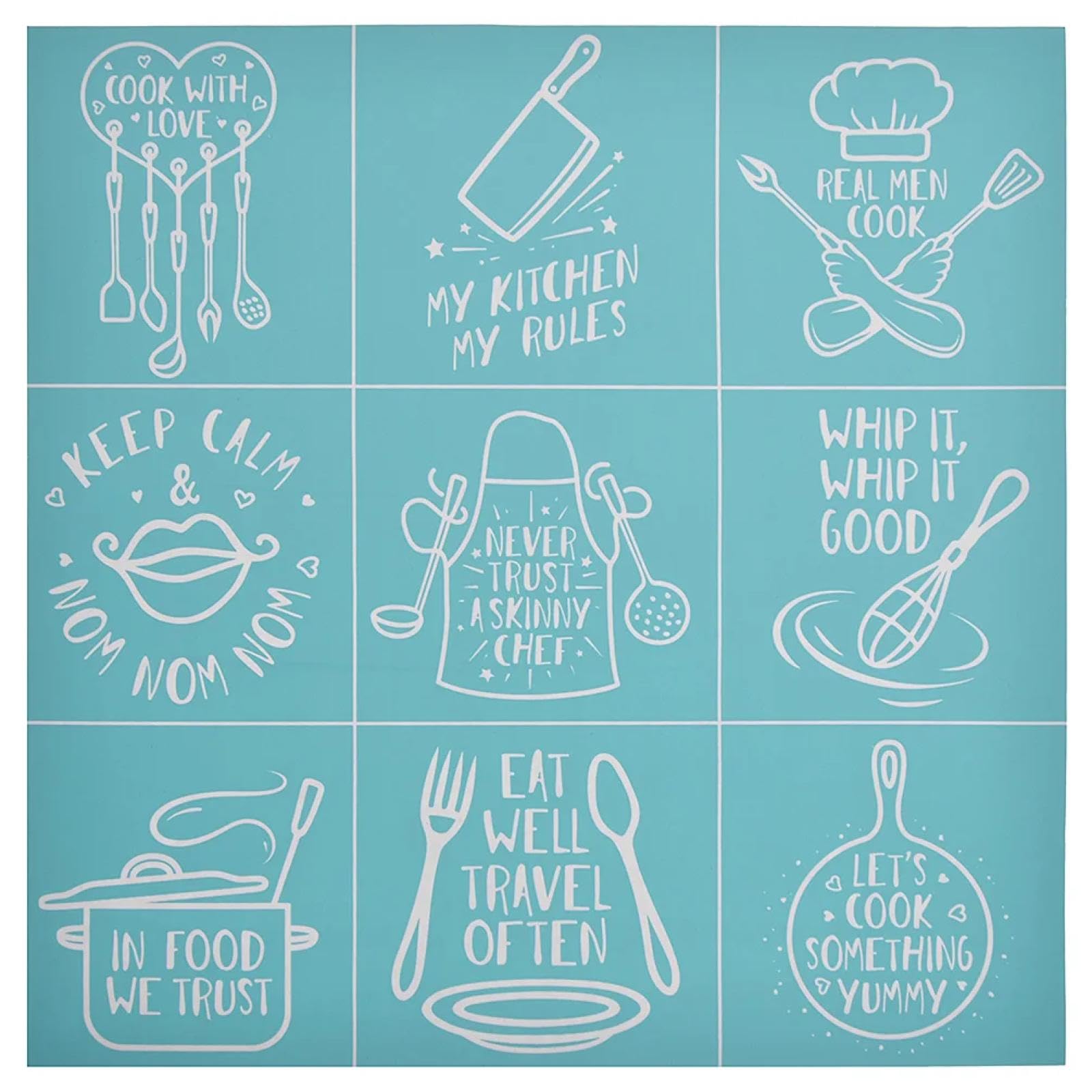 MANGOUSONG Screen Printing Kit,29.5x29.5cm Kitchen Tools Silk Screen Stencils Reusable Silkscreen Print Kit for Printing Handbag Decoration Template ?Seal Tool