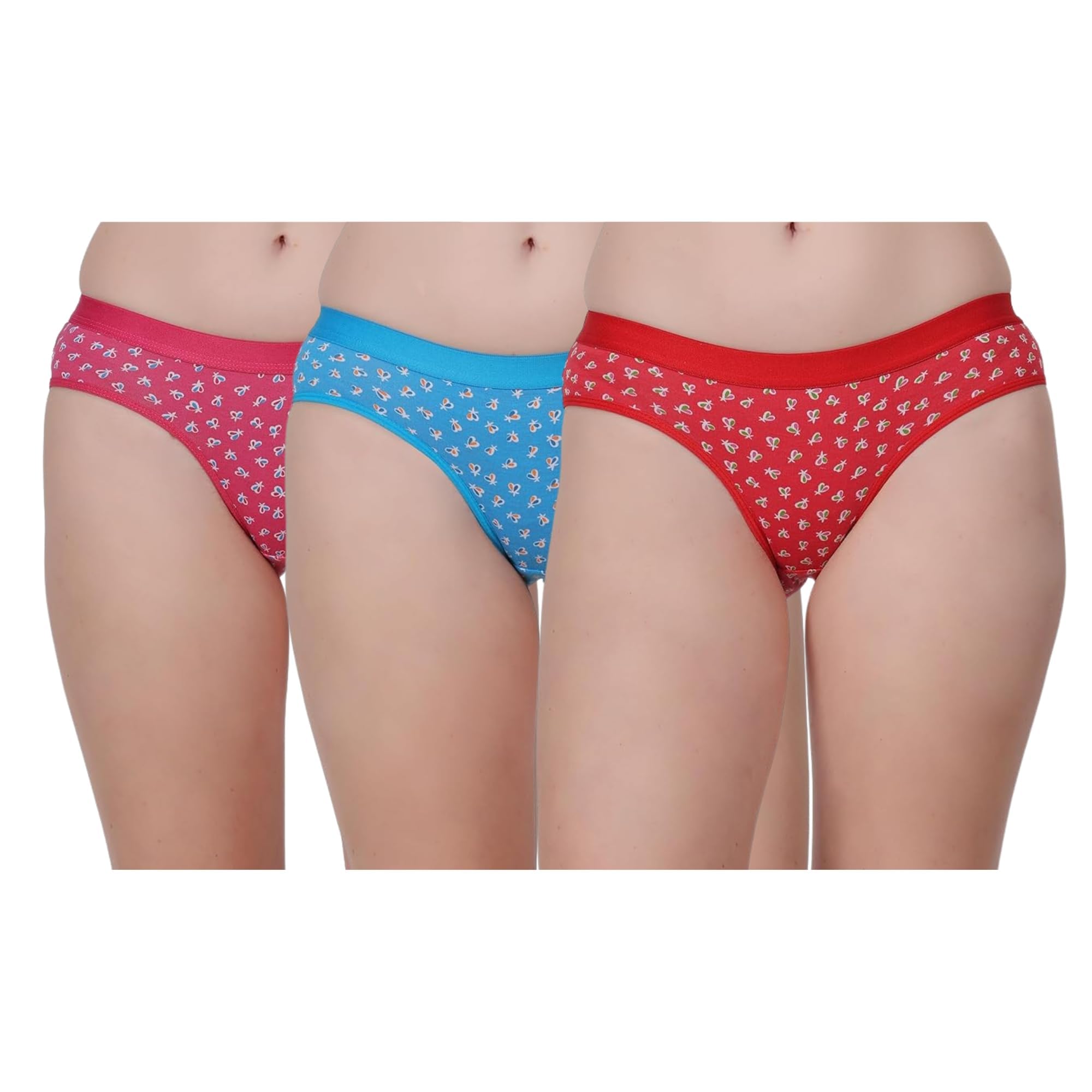 kesar lingeries Women's Cotton Bikini Panties (Pack of 3) ? Soft & Breathable with Cute Bow Print ? Mid-Rise Briefs for Everyday Comfort-picture-23