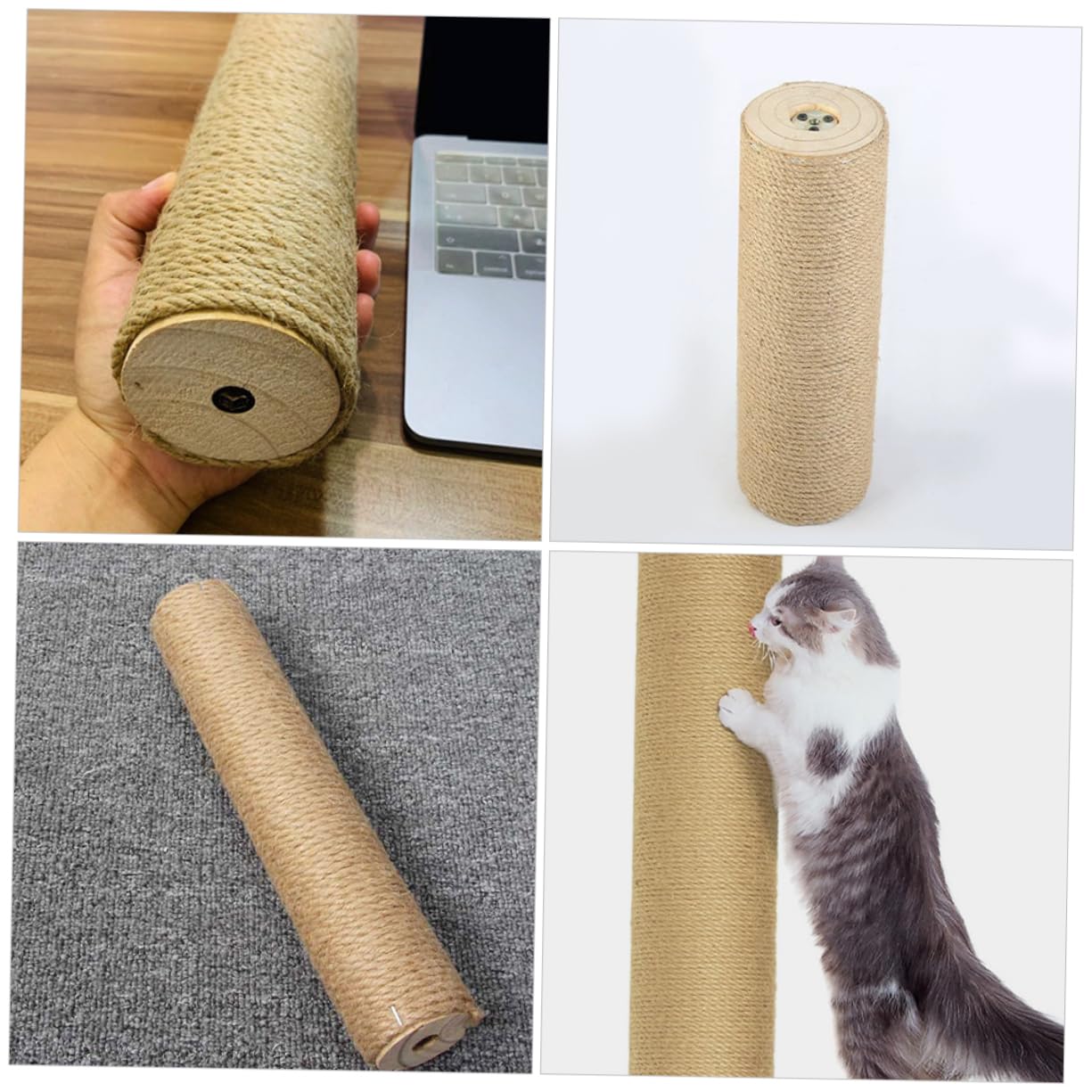 UKCOCO Cat Scratching Post with Jute Rope Durable Kitten Claw Scratcher for Indoor Cats Easy to Install Cat Climbing Frame Accessory Height