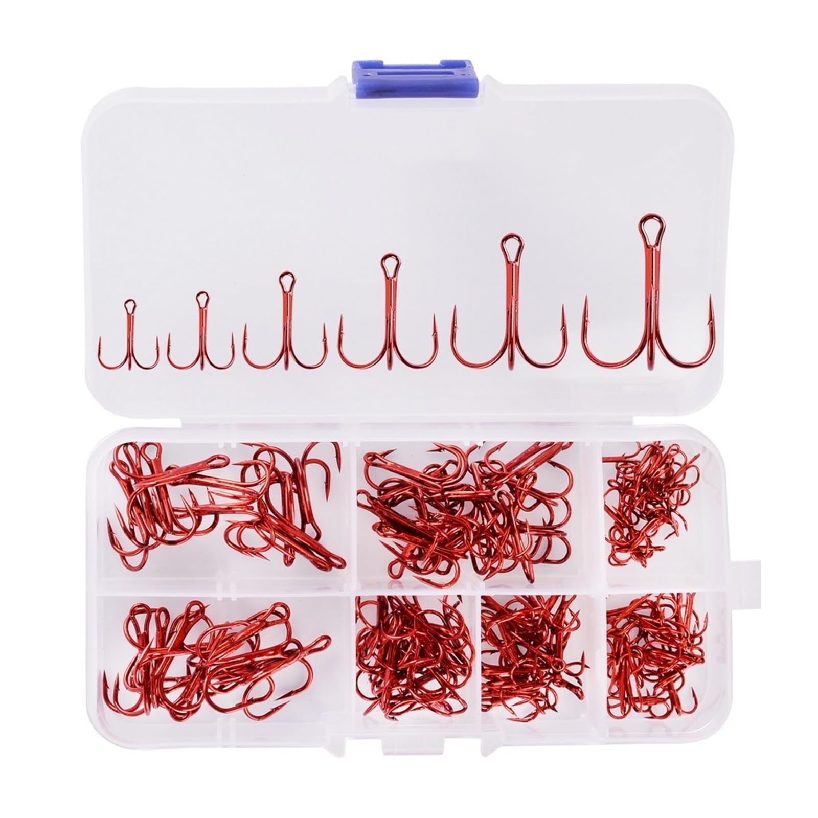 Anzuelo Anzuelos de Pesca triples de Acero Rico en Carbono, señuelo Duro en Blanco, Redondo, doblado, Triple Artificial, Juego de anzuelos con Caja, 120/50 Uds. Anzuelo de Pesca