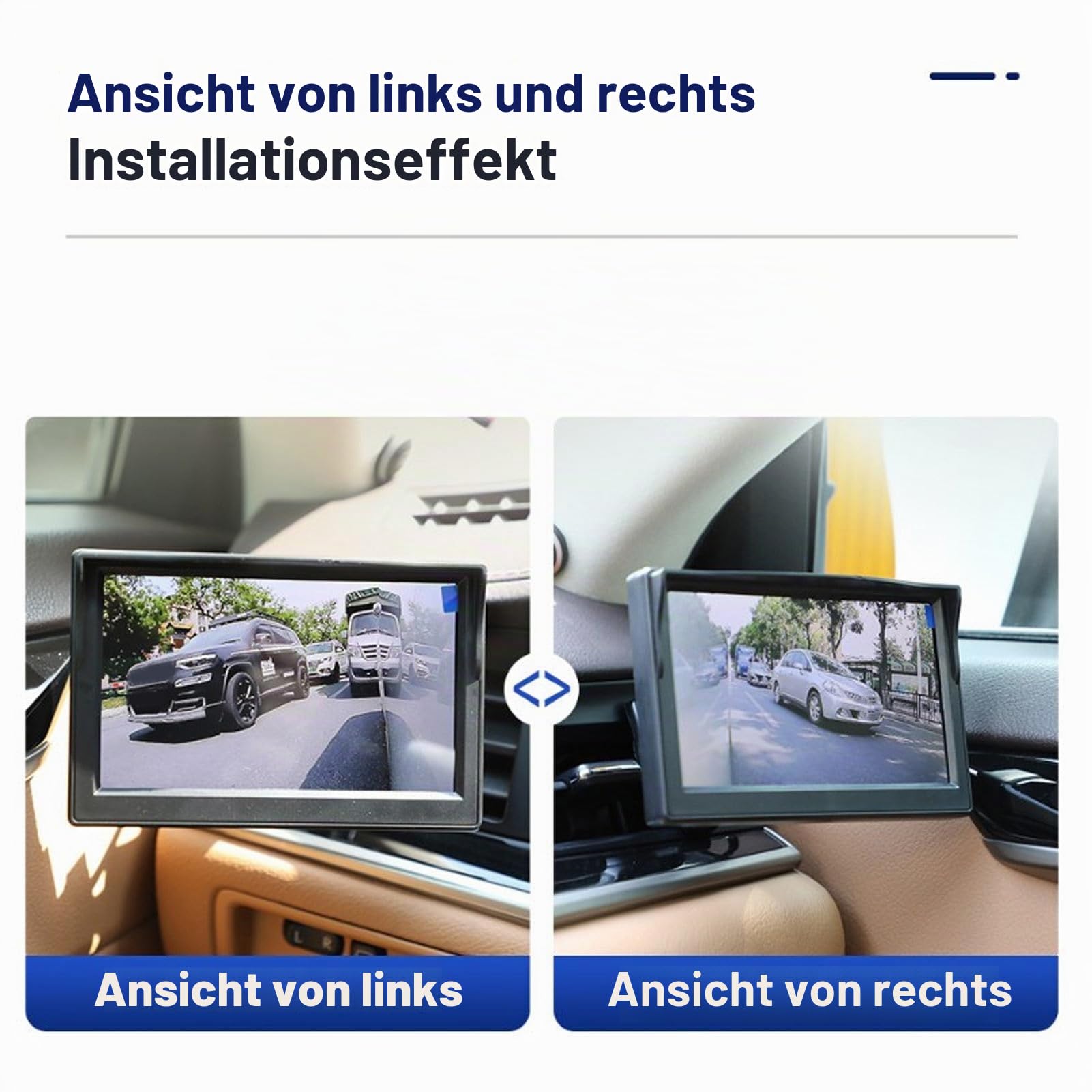 Auto Seitentür Sicht Toter Winkel Kamera Set, 2 Mini Kameras mit Umschaltbarer Flip Bild Seitenmontage Links und Rechts, Wasserdichter Rückfahrkamera Cinch Anschluss für LKW