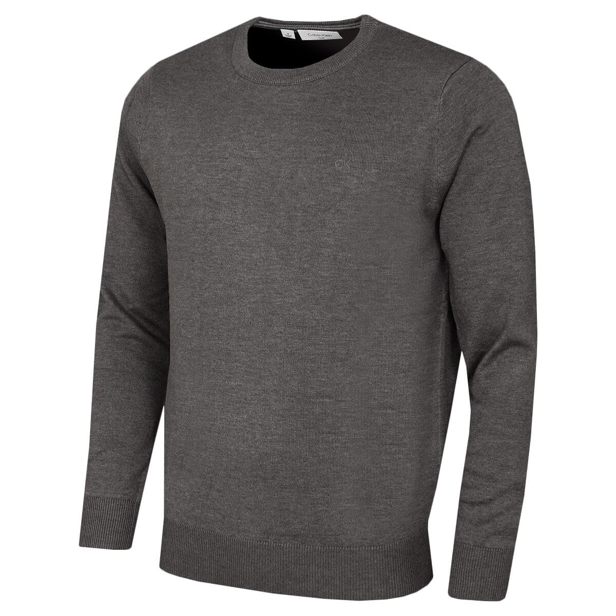 Calvin Klein Men's Slate Marl Crew Neck Cotton Sweater - Xxxxl