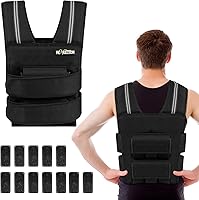 Henkelion Adjustable Weighted Vest Men Women 24lbs/40lbs Removable Iron Weights for Running Training Workout Jogging Walking