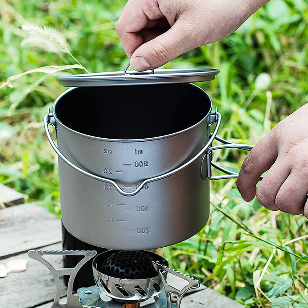 750 ml/900 ml/1100 ml ultralekki kubek z tytanem kubek na wodę z leżącym i składanym uchwytem na zewnątrz kemping gotowanie piknik Maiju