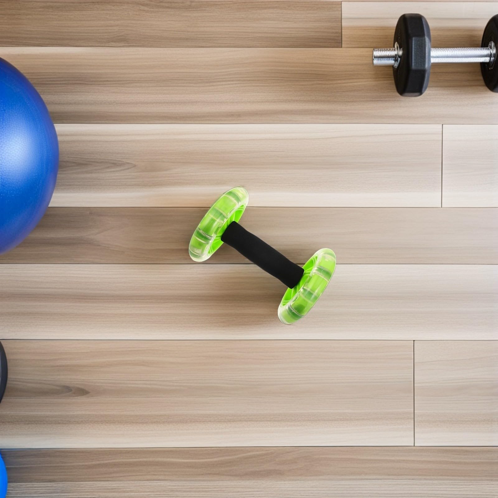 Toyvian Rueda de Ejercicio Material Pp para Entrenamiento de Núcleo con Doble Rueda y Agarre Sincronizado para Mejorar el Equilibrio y Esponja Suave en Casa