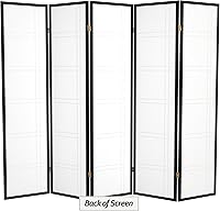 Vista 51 de Red Lantern Pantalla Shoji de doble cruz de 6 pies de alto, color blanco, 5 paneles