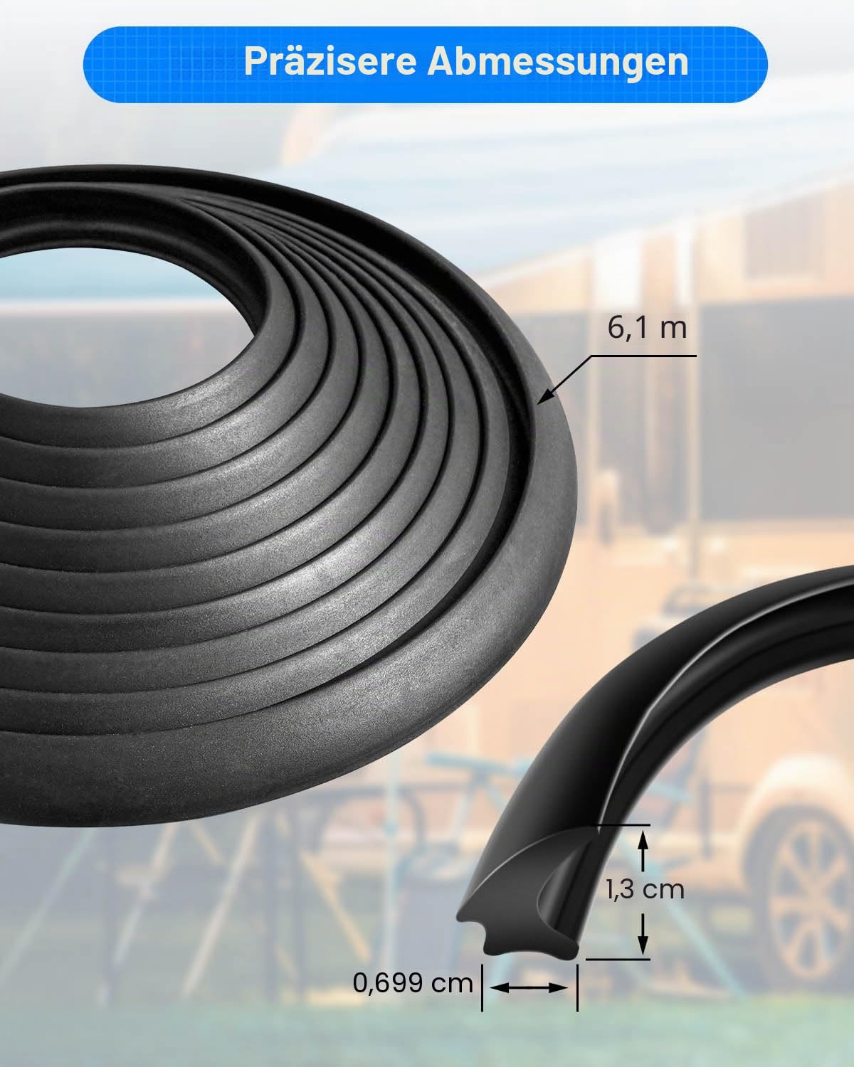 Fensterdichtung, 1,3 x 0,75 cm, Upgrade-Wetterabisolierung, Gummi, stationäre Glaskantendichtung, Auto, Wohnmobil, Verriegelungsdichtung, Isolierung | Verbesserte stationäre Glaskantendichtung, Verriegelung, Isolierung, Temperatur, Lärm für Auto, Wohnmobi