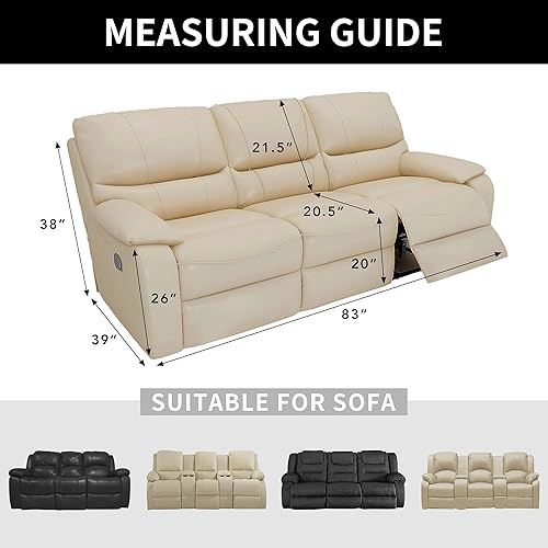 Miniatura 6 de Easy-Going Funda 100% impermeable doble para sofá reclinable de 3 asientos, es elástica de 8 piezas con bolsillo, diseño jacquard, lavable, a prueba