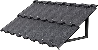 Fixed Window Awning - Aluminum Awning for Door Entrance 52" W x 31" H with Triangle Frame, Door Awnings Exterior with Color Stone Tile, Waterproof All-Weather UV Protector for Patio, Porch