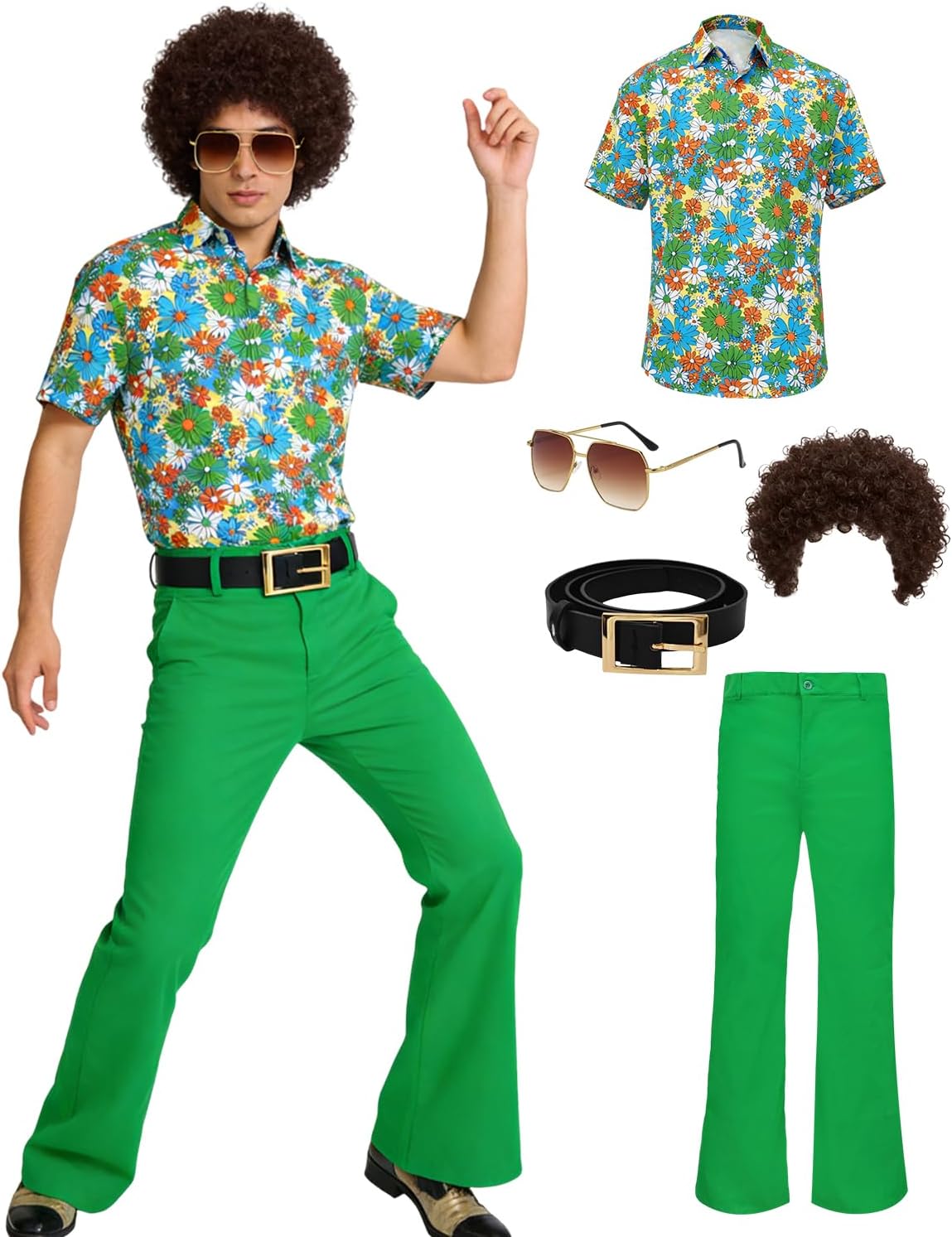 Mens 70's Disco Outfit Retro 70s Mens Costume for Adults Perfect 70's Theme Clothes for Parties