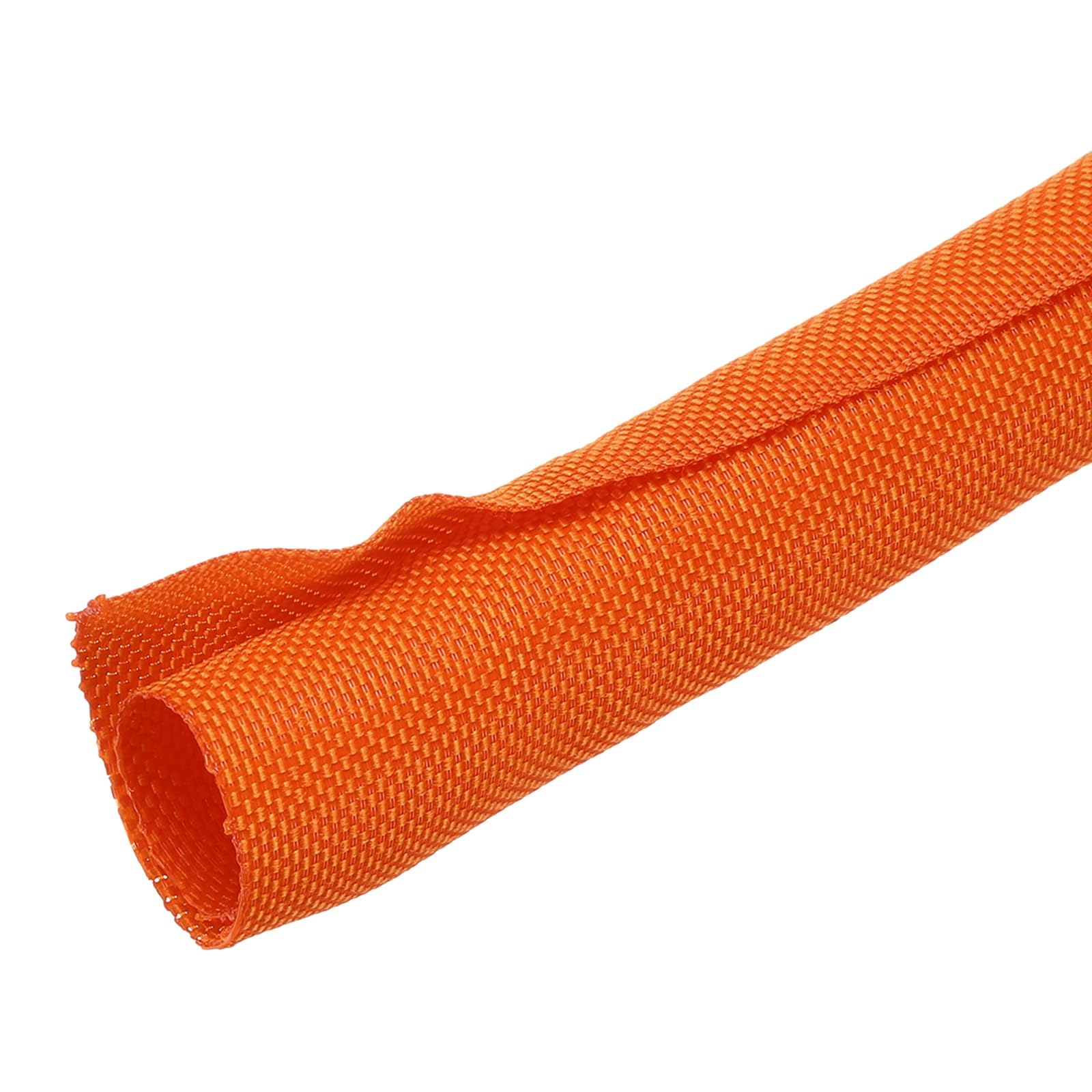 sourcing map Braided Wire Loom, 10ft(3 m) - 3/4"(19mm) Wire Split Braided Cable Management Sleeve Automotive Woven Mesh Split Loom Tubing for Multi-Cable Management, Orange