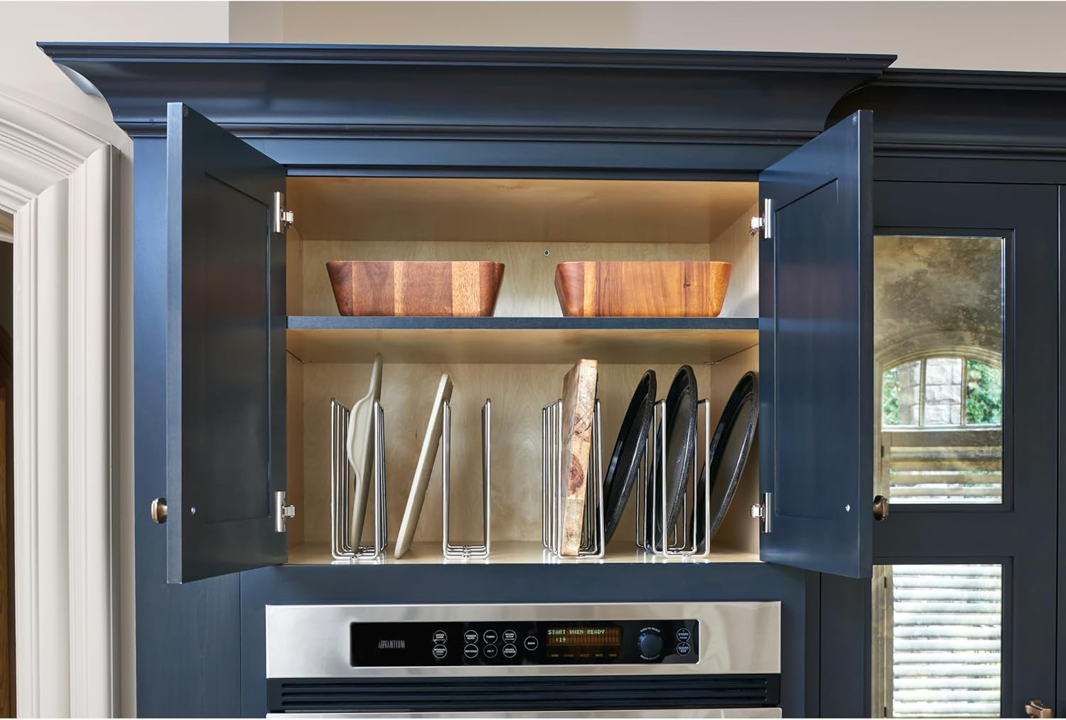Chrome U-Shaped Bakeware and Cutting Board Cabinet Organizer, 2 Pack