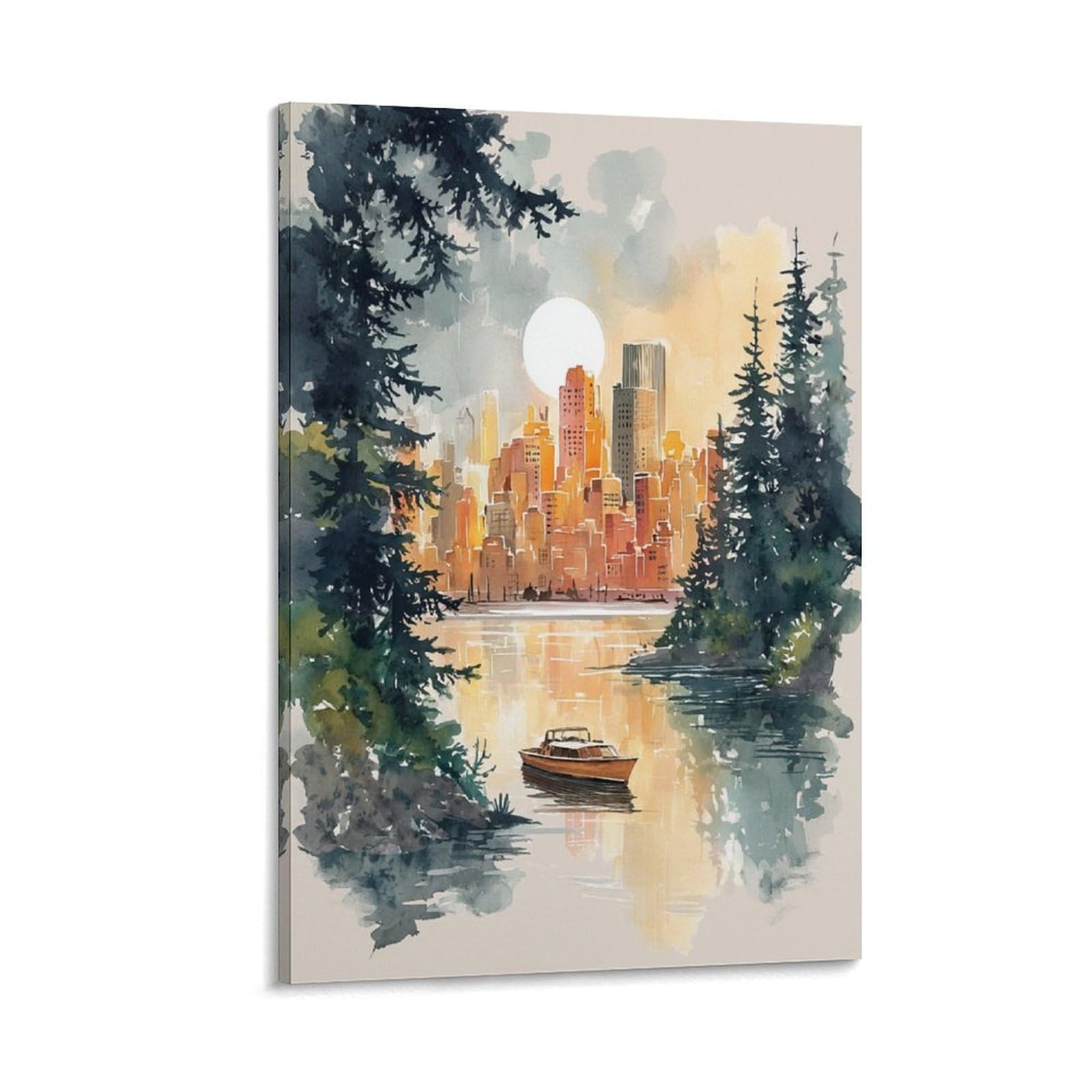 XWYMXZ Minnesota Watercolor 20x30inch(50x75cm) Vintage Travel Poster Watercolor Canvas Art