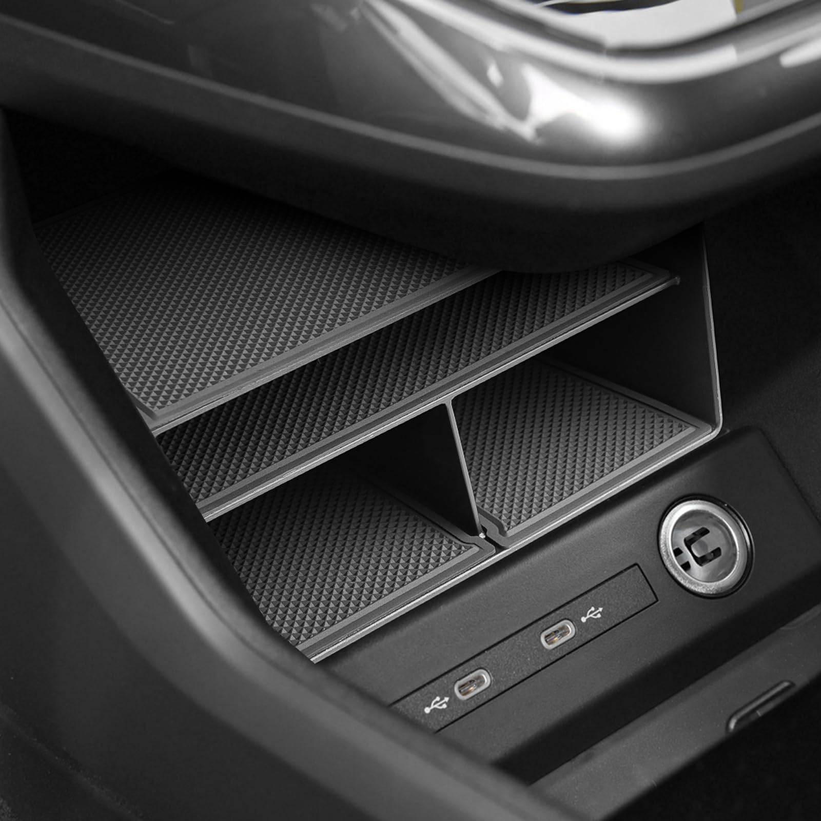 CDEFG Compatibile con Q4 e-Tron 2023 2024 2025 Vano portaoggetti per Auto Copilota Bracciolo Centrale Scatola Portaoggetti, Contenitore Organizer Interni Q4 Sportback e-Tron Accessori